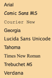 email safe fonts
