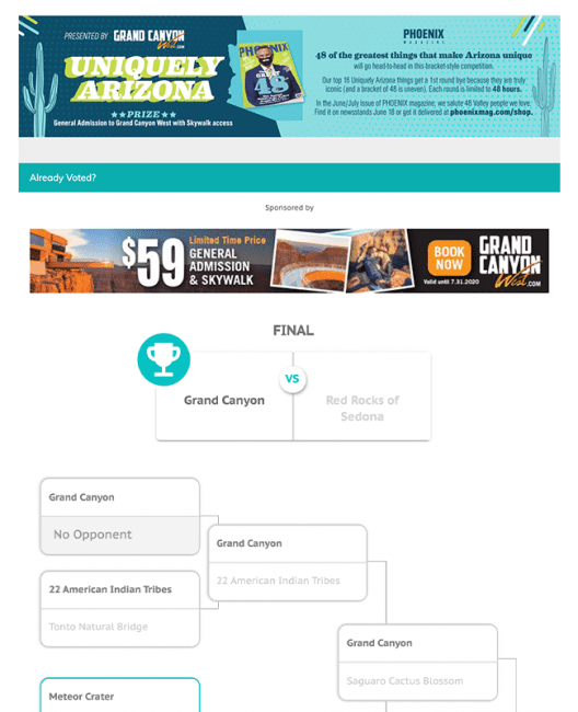 Uniquely Arizona Bracket from Phoenix Mag